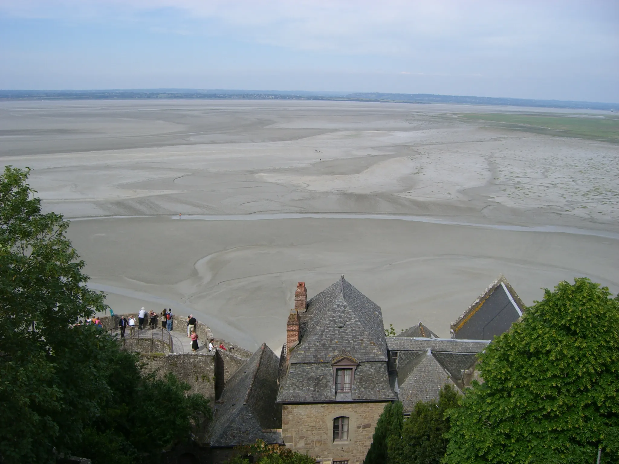 2006 Jun - Looking out over the low tide between Mont-Saint-Michel and the main land - Normandy